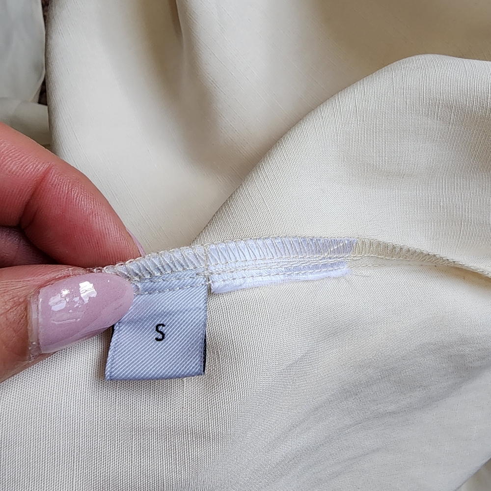 Lattelier Straight Belted Long-Sleeve Jumpsuit In Natural White Womans Small - Picture 13 of 16